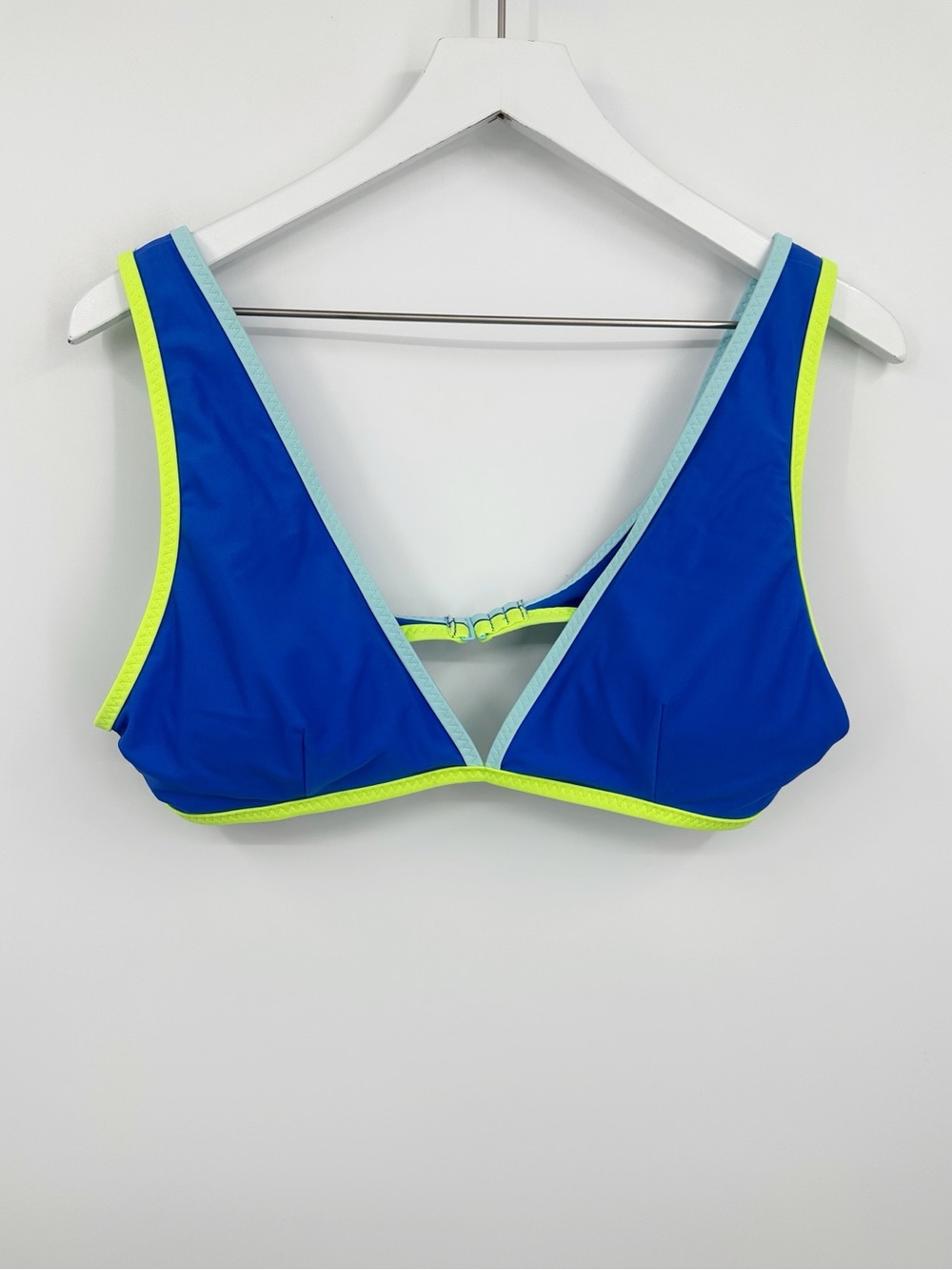 Aerie Blue And Green Scoop Bikini Top Size XL Swim Beach Boho